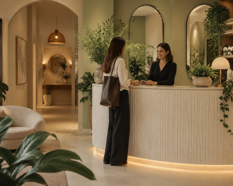 Empfangsbereich des Salons