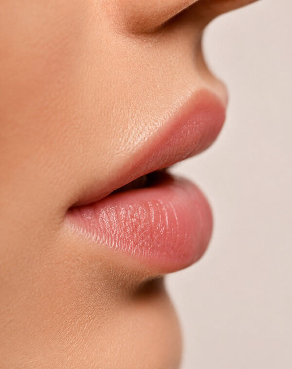 Lippenkontur in Nahaufnahme